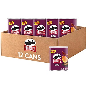 12-Pack 1.4-Oz Pringles Potato Crisps Chips (Barbecue) .25 w/ Subscribe & Save