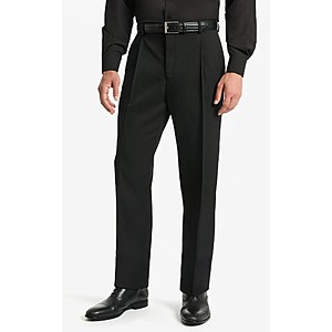 Men's Chaps Pleated Classic Fit Dress Pants in Black (various sizes) $16 + Free S/H on $35+