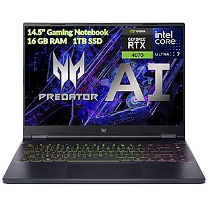 Acer Predator Helios Neo 14 Gaming Notebook Intel Ultra7 GeForceRTX4070 16GB 1TB Official Acer Recertified Store (Certified Refurbished) $741.19