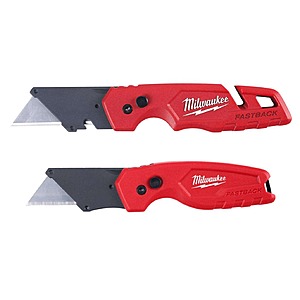 Milwaukee Fastback 6.87 in. Press and Flip Folding Utility Knife Set Red 2 pk $15.97 ACE Hardware free pickup