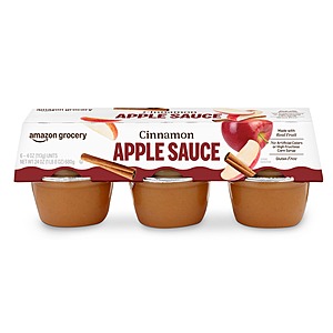 Select Locations: 6-Pk 4-Oz Amazon Grocery Cinnamon Apple Sauce $1.20 w/ S&S