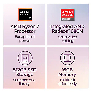 Lenovo IdeaPad Slim 3: 15.3" FHD+ IPS Touch, Ryzen 7 170, 16GB LPDDR5, 512GB SSD $549.99