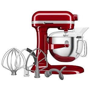 KitchenAid 6 Quart Bowl-Lift Stand Mixer with Attachments and Pouring Shield $280