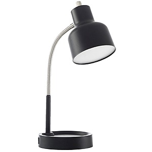 $7.46 FS Walmart+ or Pick Up Mainstays LED Desk Lamp with Catch-All Base & AC Outlet for charging phones, etc, choice of colors