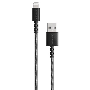 Anker PowerLine Select+ USB-A to Lightning Cable, 6 ft, Black, $5, FS WM+, Walmart