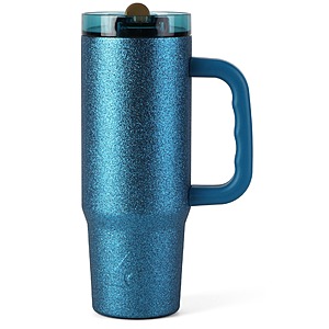 Ozark Trail 30 oz Limited Edition Stainless Steel Insulated Tumbler with Handle, Blue Glitter $8.98