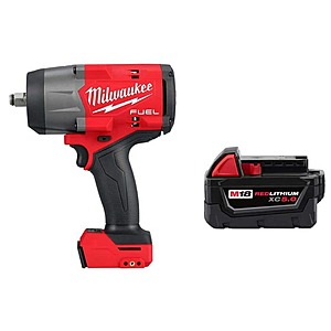 Milwaukee M18 FUEL High Torque 1/2 in. Impact Wrench with Friction Ring w/XC 5.0 Ah Battery 18V Lithium-Ion Brushless Cordless $279