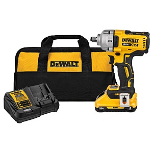 DEWALT XR 20-volt Max Variable Speed Brushless 1/4-in Drive Cordless Impact Wrench ( 4ah Battery Included and Charger Included) in Yellow | DCF891Q1
