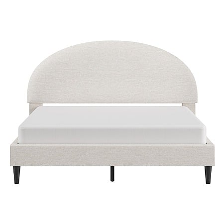 HH2Home Hycliff Half Moon Upholstered Queen Platform Bed, Ivory $108