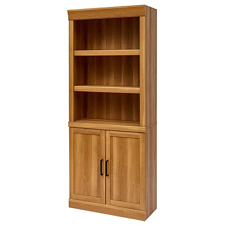 Better Homes & Gardens Glendale 5-Shelf Bookcase With Doors, Light Honey Finish (Pale Oak) $81.98