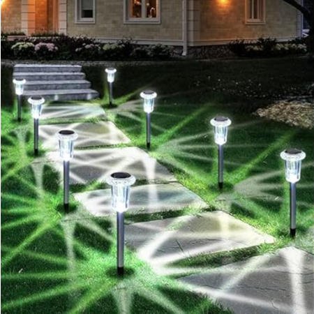 $13.59*:10-Pack Solar Outdoor Lights, Waterproof Stainless Steel for Pathway & Garden at Woot!