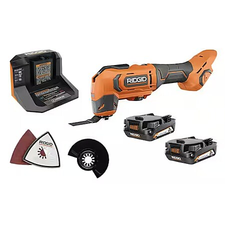 $87.63: RIDGID 18V Cordless Oscillating Multi-Tool Kit with (2) 2.0 Ah Batteries and Charger at HomeDepot