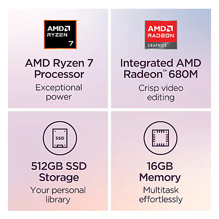 Lenovo IdeaPad Slim 3: 15.3" FHD+ IPS Touch, Ryzen 7 170, 16GB LPDDR5, 512GB SSD $549.99