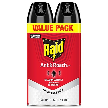 RAID Ant & Roach Killer Bug Spray, Fragrance-Free, 17.5 oz (2-Count) for sale on BNS