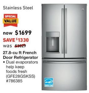 Lowe S Black Friday Ge 27 8 Cu Ft French Door Refrigerator