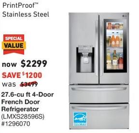 Lowe S Black Friday Lg 27 6 Cu Ft Smartthinq Instaview 4 Door
