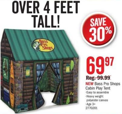 Cabela S Black Friday Bass Pro Shops Kids Cabin Play Tent For