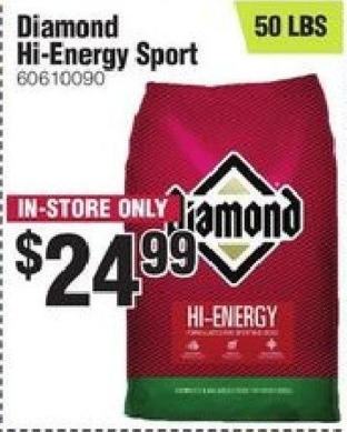 Diamond 50lb Hi-Energy Sport Dog Food 