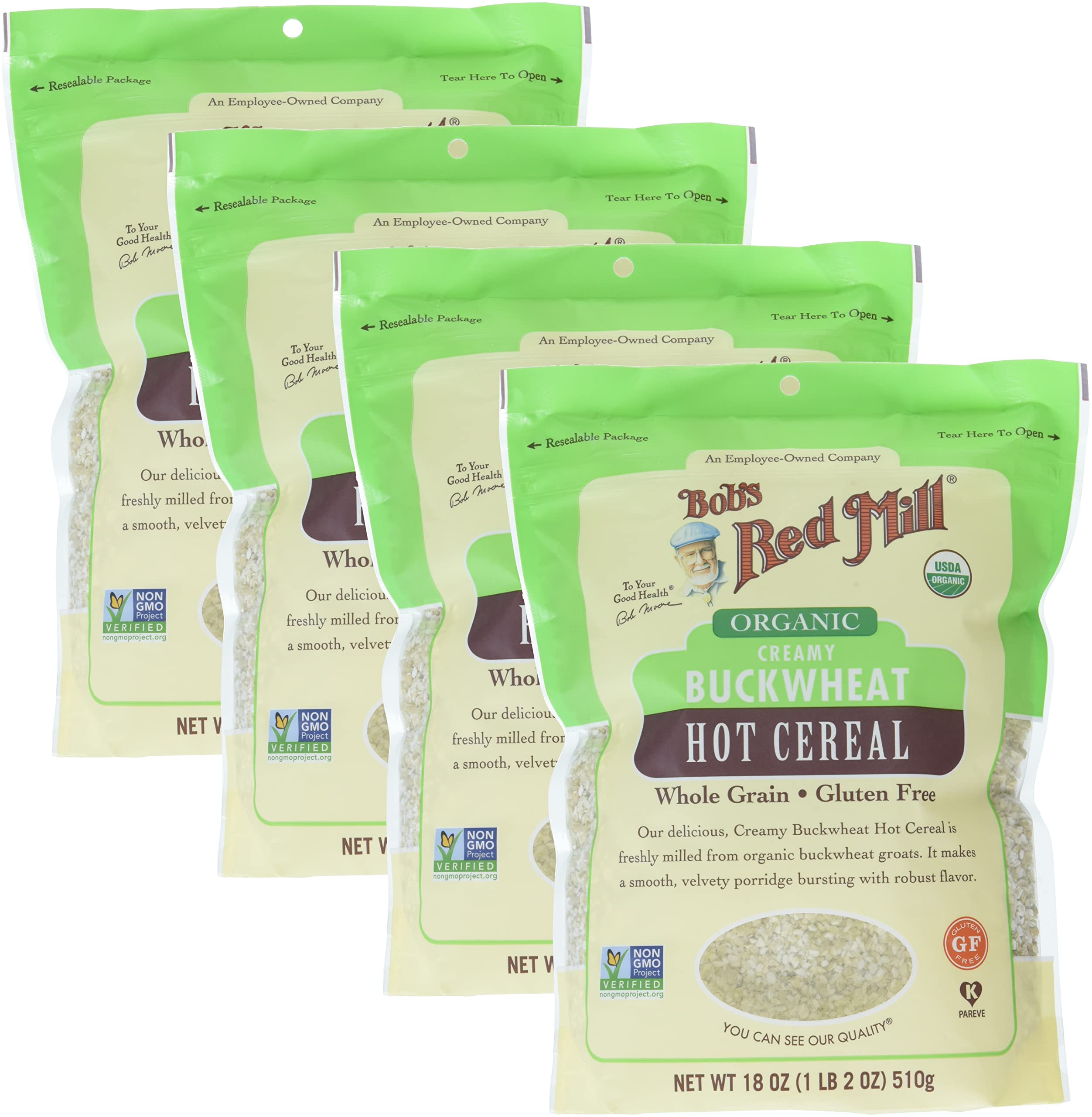 Bob's Red Mill Buckwheat Organic Hot Cereal, 18 Ounce, (Pack of 4) 9.27