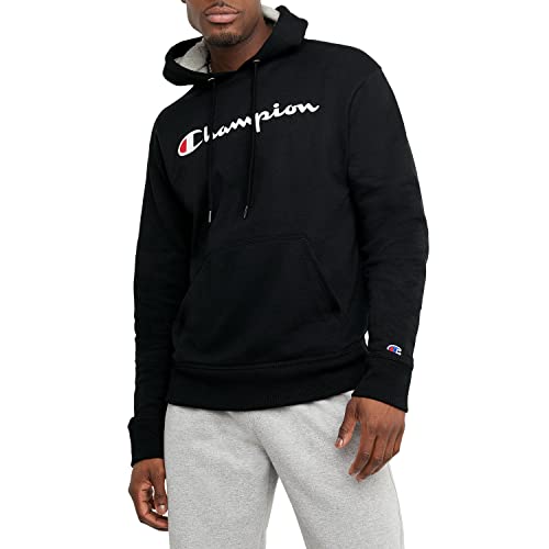 Champion Pullover Powerblend Fleece Midweight Hooded Sweatshirt, Black (XS-L) $10 at Amazon