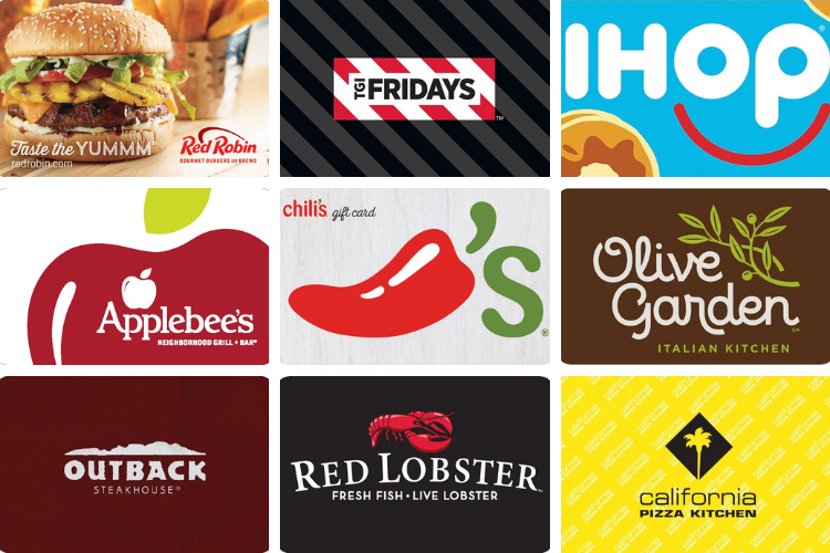 Complete List Of Restaurant Gift Card/Promo Card Deals