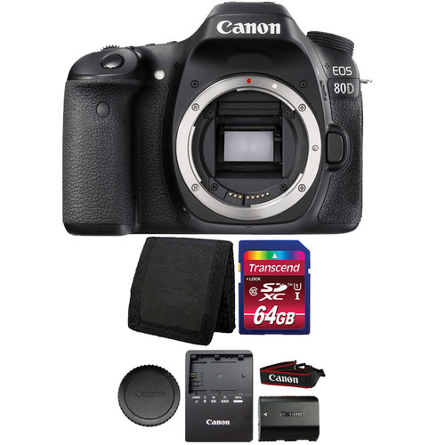 Canon EOS 80D 24.2MP Digital SLR Camera 64 GB Accessory ...