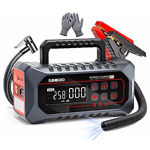 GOOLOO A7 Jump Starter with Air Compressor - 6000A & 160PSI Jump Box $107.99 AC