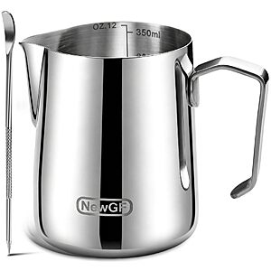 50% Off Milk Frothing Pitcher 12oz Bright Silver $12.49 with coupon