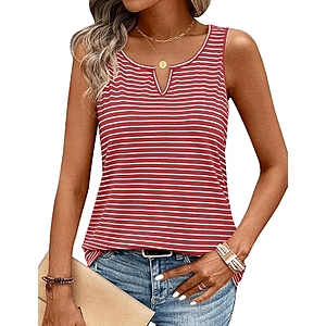 JUSTFASHIONNOW Sleeveless Tank Tops for Women V Neck Tshirts Shirts Cute Summer Tops Dressy Casual Blouses Trendy 2026 - $3.98 - $3.99 AC