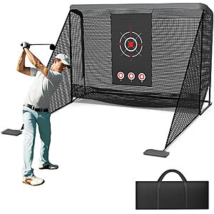 aikeec Golf Practice Hitting Net : Heavy Duty Metal Frame with 5-Layer Polyester Mesh & Target Cloth - $125.59 AC