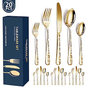 20PCS Stainless Steel Silverware Set, Mirror-Polished Cutlery Flatware Set - $18.99