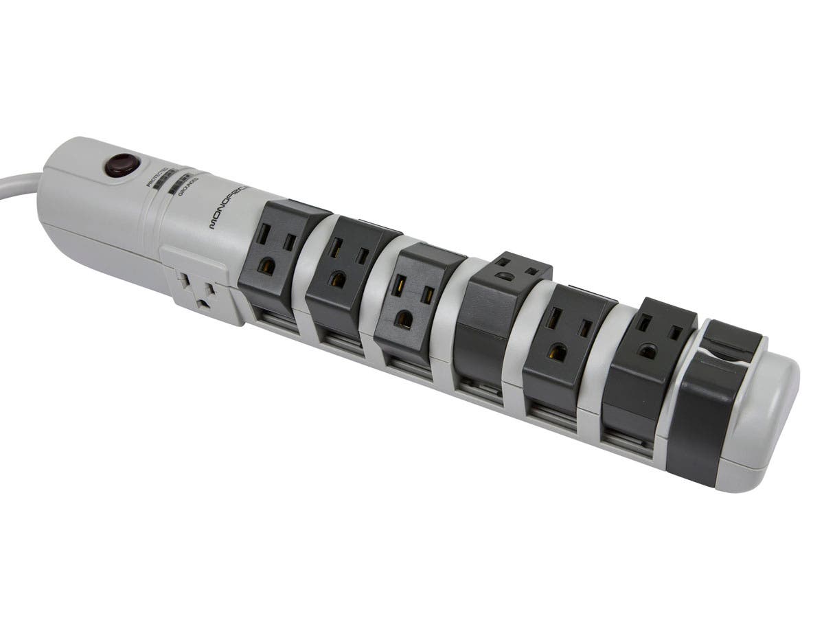 Monoprice 8-Outlet Rotating Surge Strip - 2160 Joules 2 for $30 FS