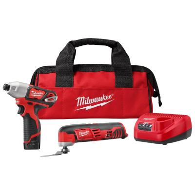 M12 12-Volt Lithium-Ion Cordless Oscillating Multi-Tool and Impact Driver Combo Kit (2-Tool) with Battery and Charger, Tool Bag $99 at HD