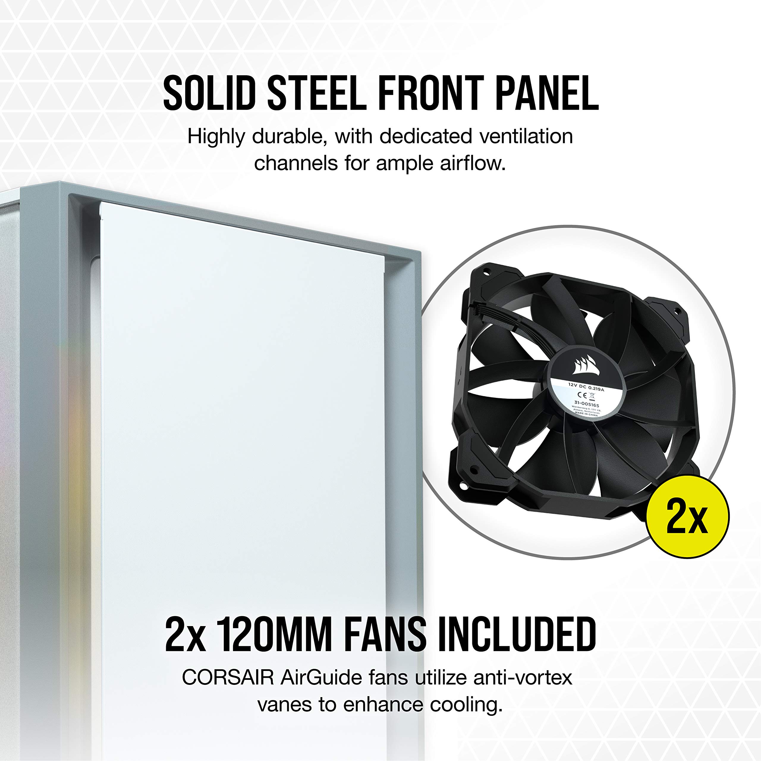Corsair 4000D Tempered Glass Mid-Tower ATX PC Case - White 59.99 free ship