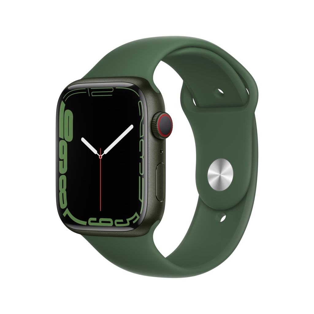 Apple Watch Series 7 GPS + Cellular, 45mm Green Aluminum Case with Clover Sport Band - $279