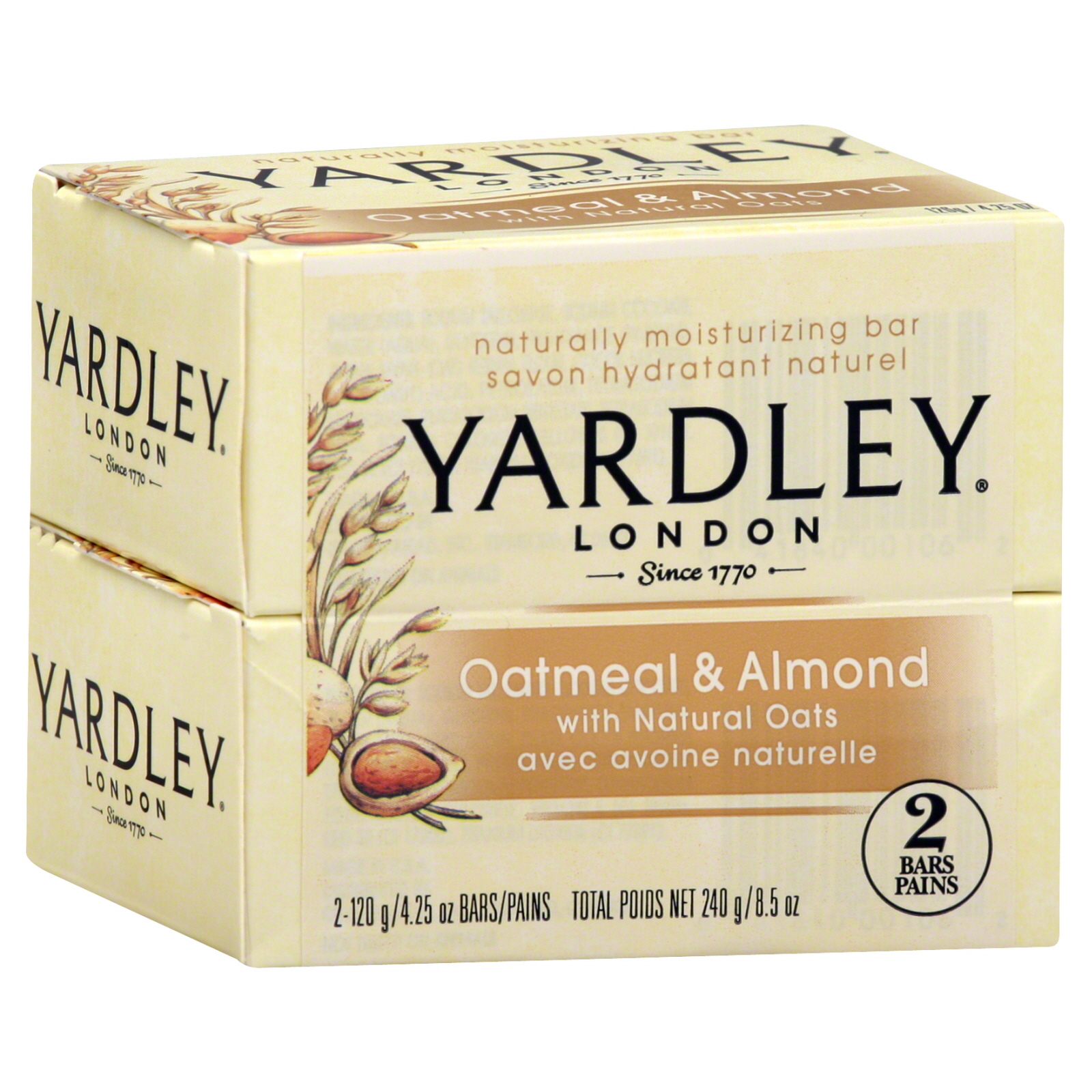 2 Pack Yardley London Oatmeal and Almond Bath Soap 4.25 oz Bar $1.80 w/ Prime Shipping
