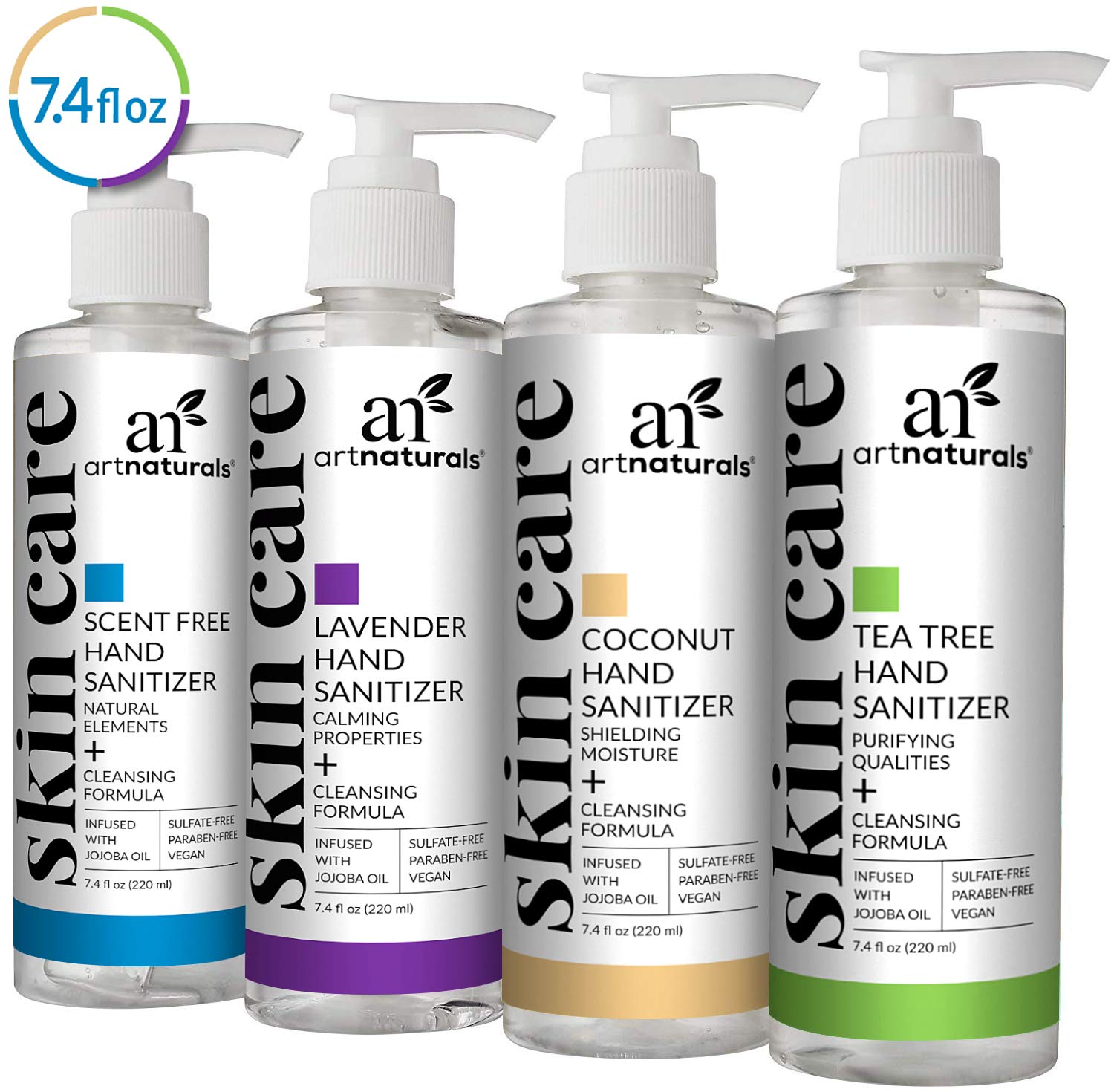ArtNaturals Natural Hand Sanitiser Gel - (4 x 7.4 Fl oz ...