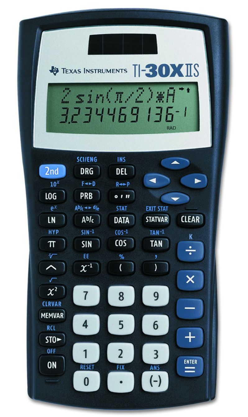 Texas Instruments TI-30XIIS Scientific Calculator, Black with Blue Accents $11  (Free Shipping with order over $25 or Prime)