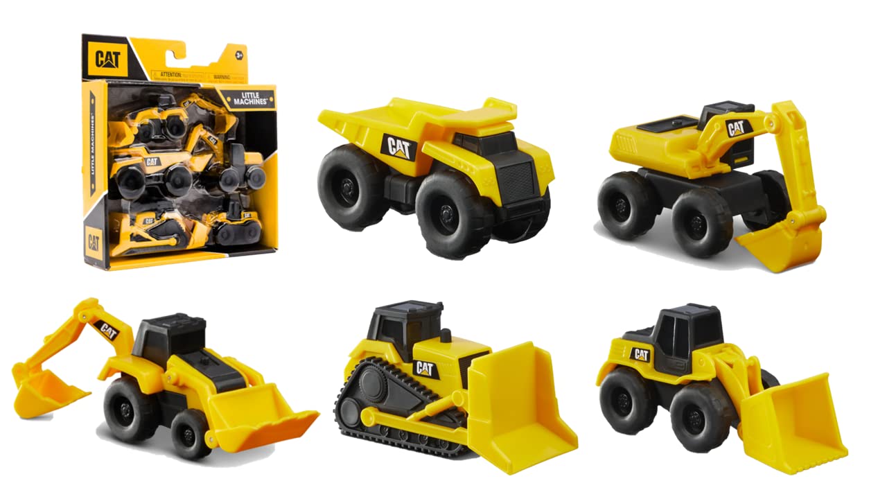 5-Pack CAT Construction Little Machines Truck Toy Set