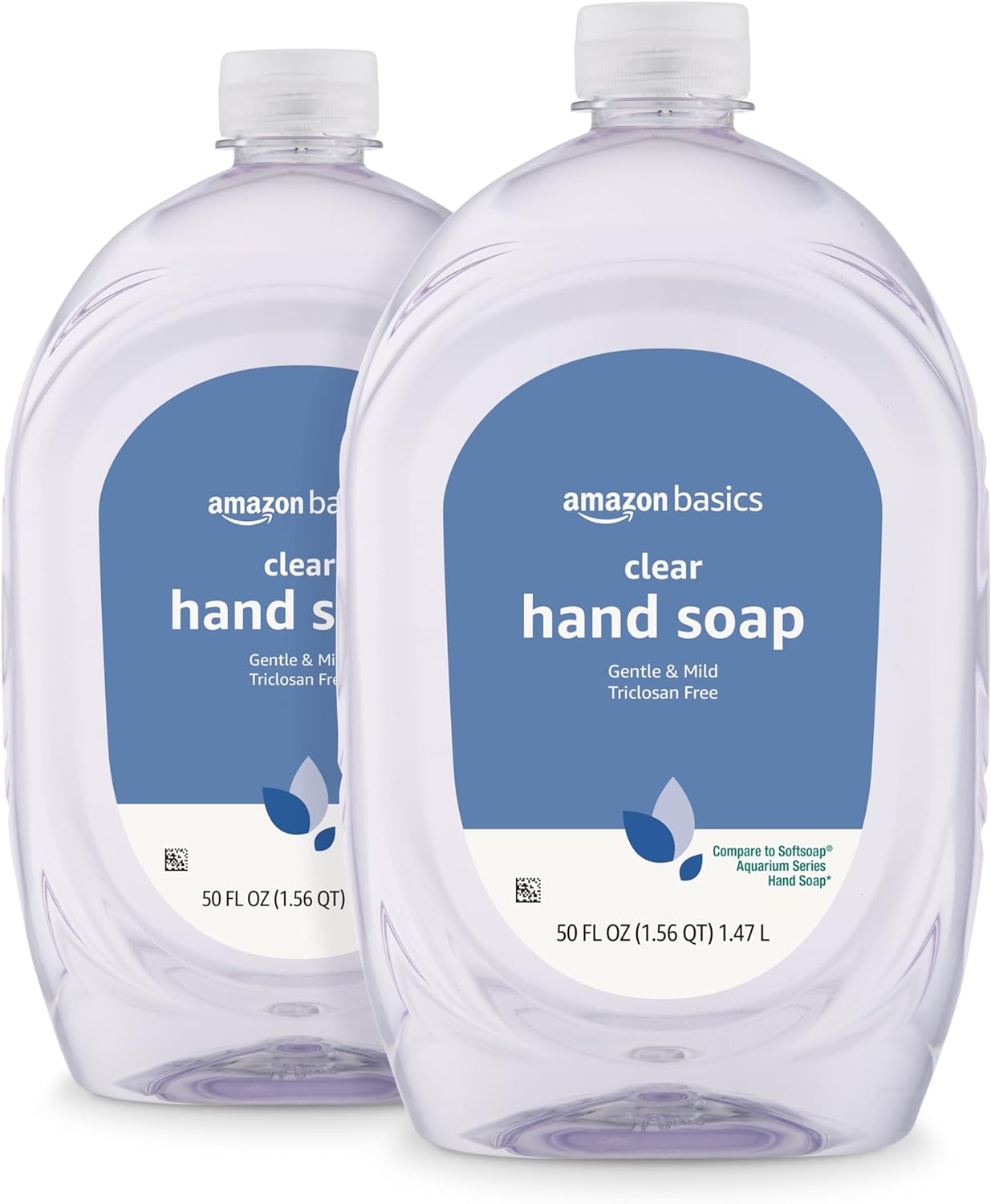 2Count 50Oz Amazon Basics Gentle & Mild Clear Liquid Hand Soap Refill