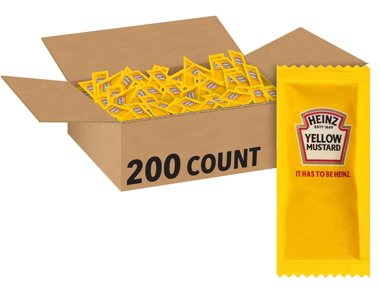 200-Count 0.2-Oz Heinz Mild Mustard Single Serve Packets $3.73 w/ S&S + Free Shipping w/ Prime or on orders over $35