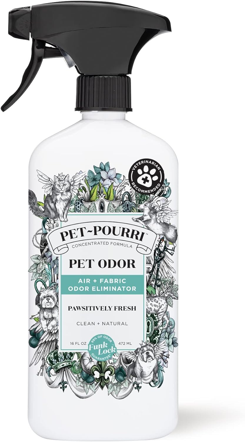 $9.48 /w S&S: Pet-Pourri Pet Odor Air + Fabric Odor Eliminator Spray, Pawsitively Fresh, 16 Fl Oz Amazon
