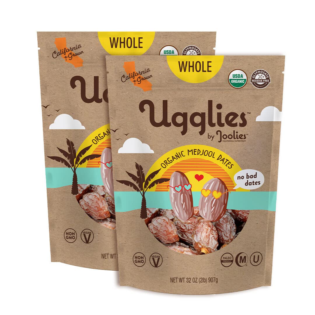 "Ugglies" By Joolies Organic Whole Medjool Dates | 2 Pound Pouch, Pack of 2 | Fresh California Grown Fruit $23.39