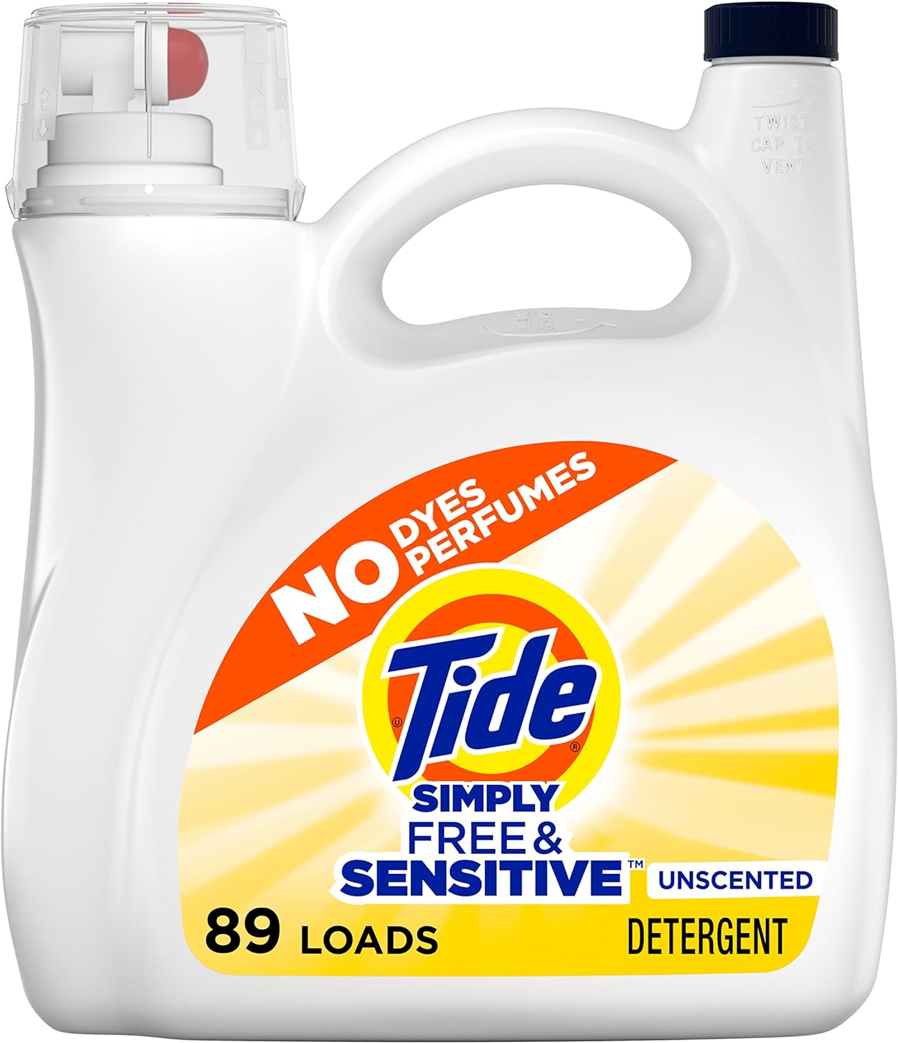 128oz Tide Simply Liquid Laundry Detergent, Free & Sensitive, 128 Oz, 89 Loads $10.44 Amazon