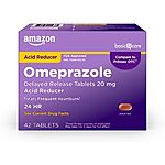 Select Accounts: 42-Ct Amazon Basic Care 20mg Omeprazole Delayed Release Tablets $9.60 w/ Subscribe &amp; Save