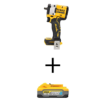 DEWALT ATOMIC 20V MAX LithDeium-Ion Brushless Cordless 3/8 in. Variable Speed Impact Wrench with POWERSTACK 20V 5Ah Battery Pack $199