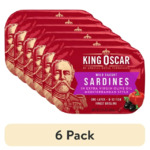 King Oscar One Layer Mediterranean Style Sardines, 3.75 oz Can - $16.56 Walmart
