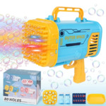 Wisairt Bubble Machine,80 Holes Bubble Blowing Toys with Replaceable Nozzles,2 Bubble Solution and Colorful Lights,Bubble Toys Outdoor Birthday Wedding Party(Blue &amp; Yellow) $17.99