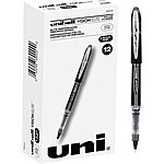 [S&amp;S] $11.96: uniball Vision Elite Rollerball Pens with 0.5mm Fine Point Micro Tip, Black, 12 Count @ Amazon