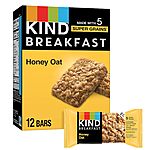 12-Count 0.88-Oz KIND Breakfast 100% Whole Grains Bars (Honey Oat) $2.70 w/ Subscribe &amp; Save